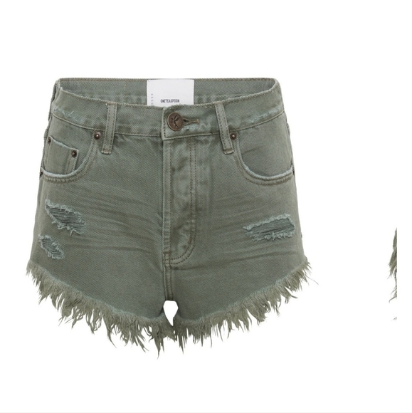 One Teaspoon Outlaws Low Waist Mid Length Denim Shorts. SZ 31 (12) MSRP $110 NWT - Picture 7 of 8